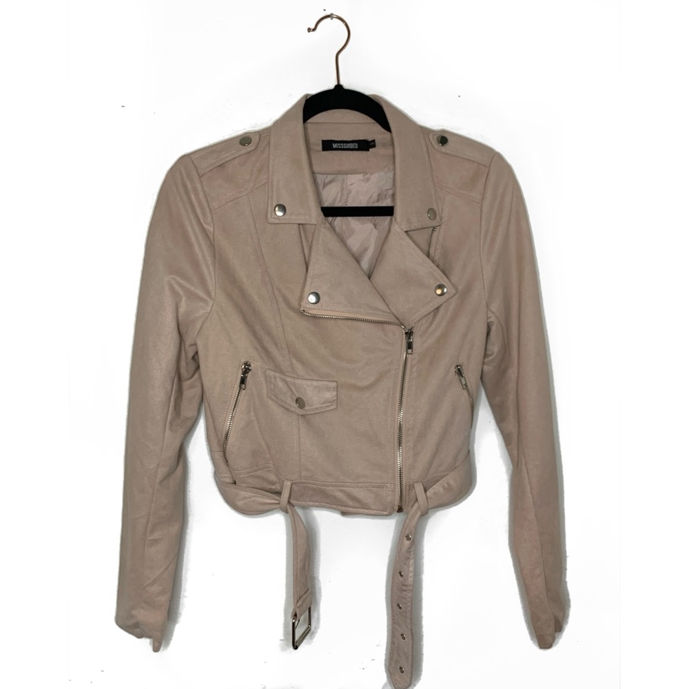 Missguided Pink Suede Biker Jacket NWOT